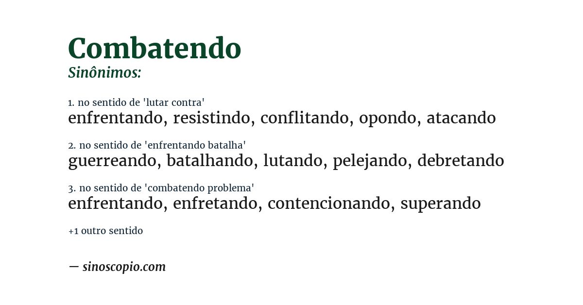 Sinônimo de combatendo