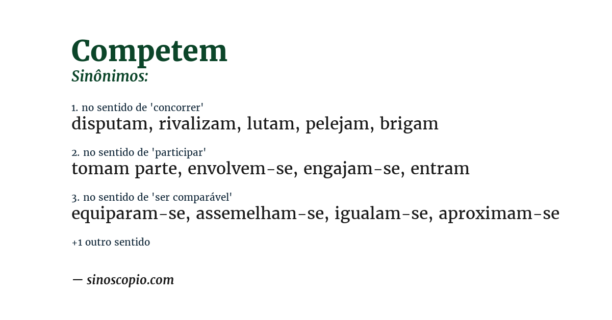 Sinônimo de competem