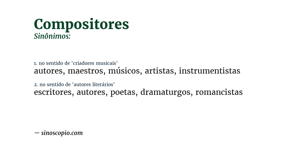 Sinônimo de compositores