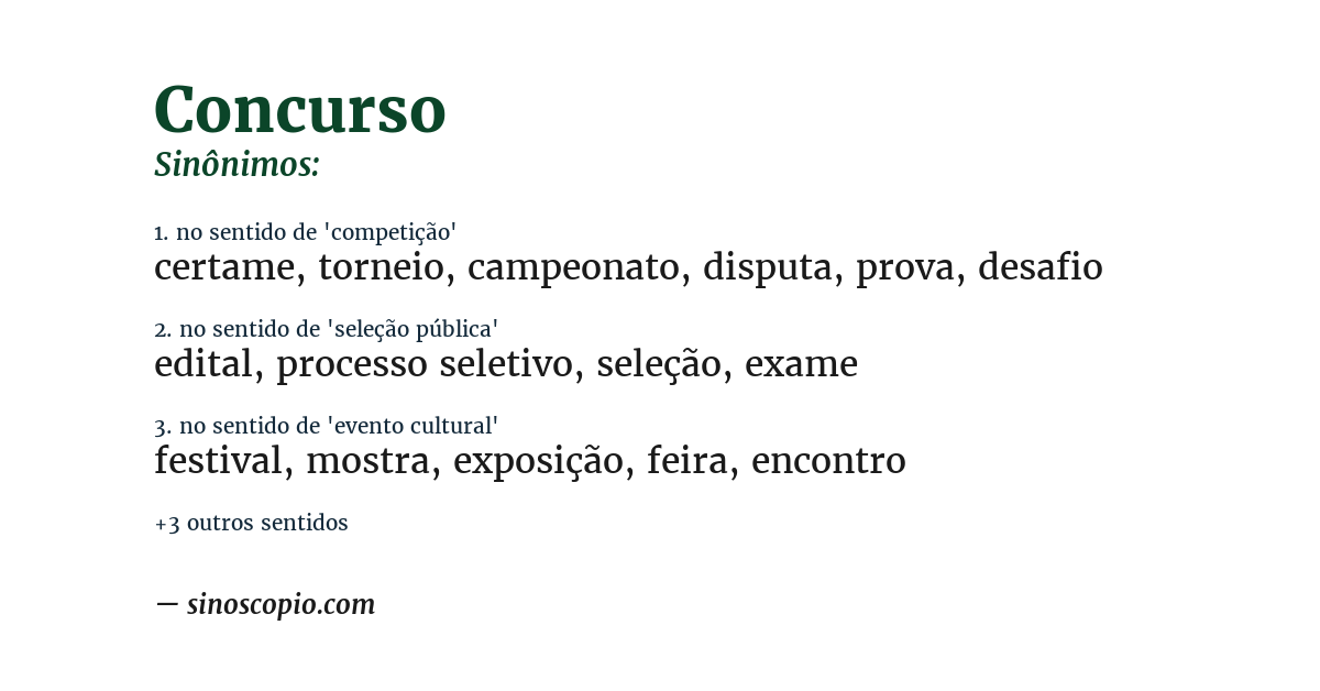 Sinônimo de concurso