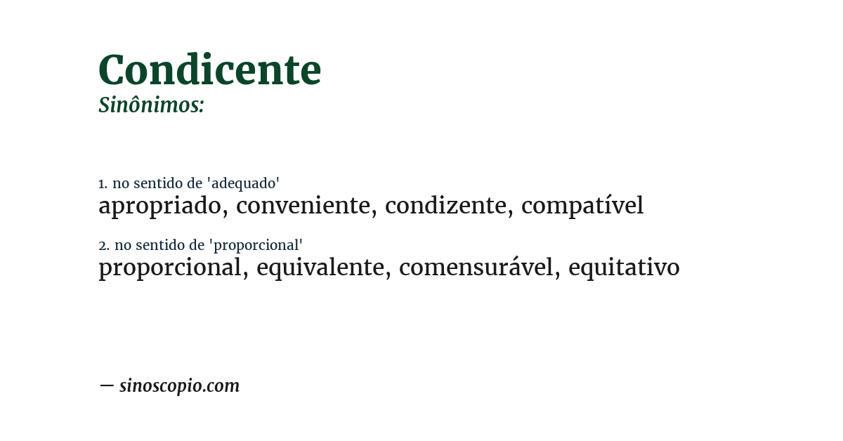 Sinônimo de condicente