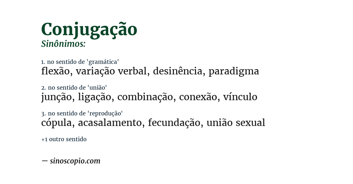 Sinônimo de conjugação