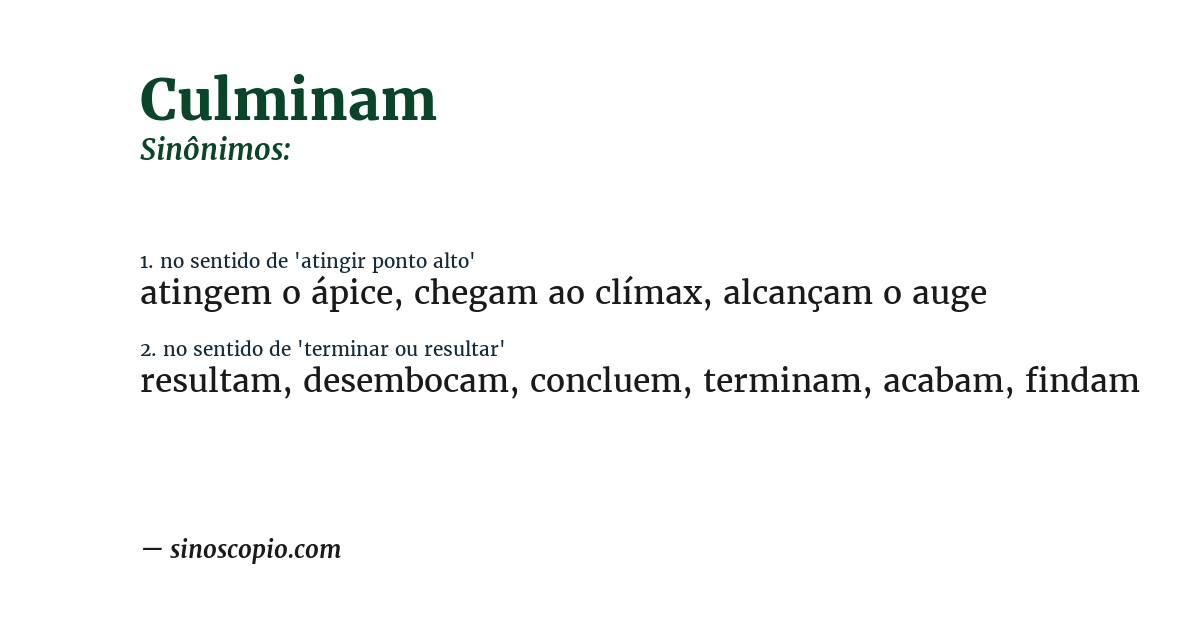 Sinônimo de culminam