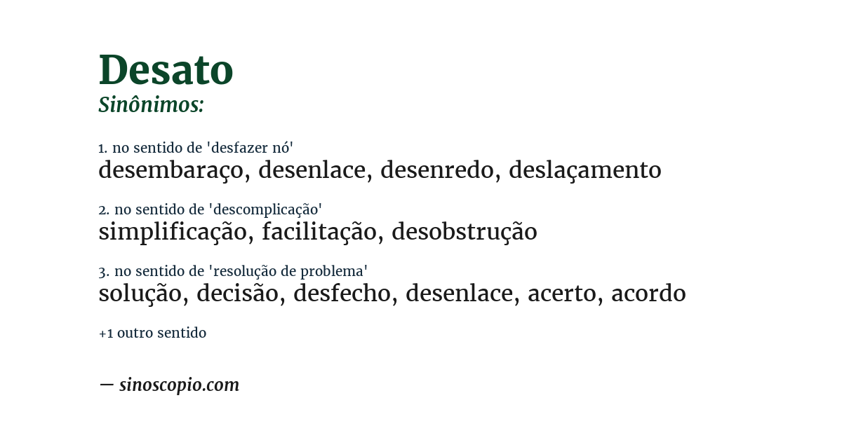Sinônimo de desato