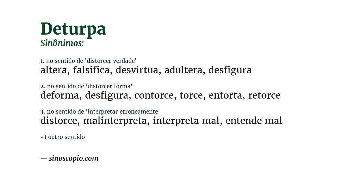 Sinônimo de deturpa