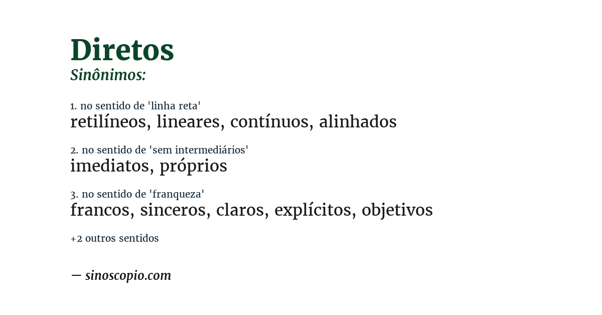 Sinônimo de diretos