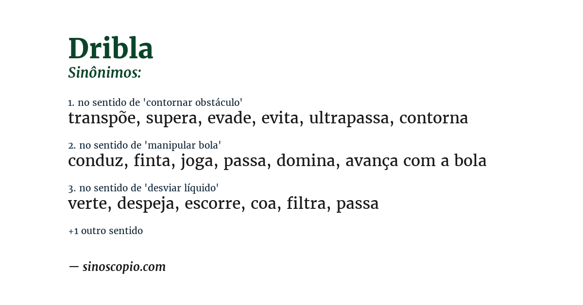 Sinônimo de dribla