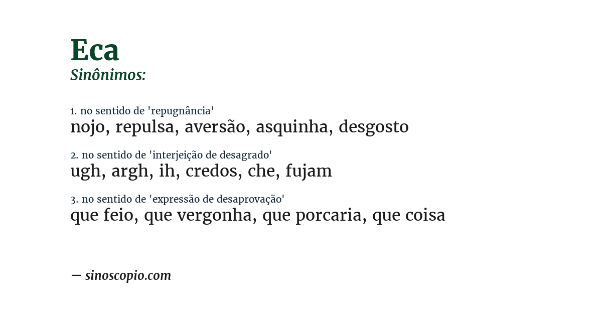 Sinônimo de eca