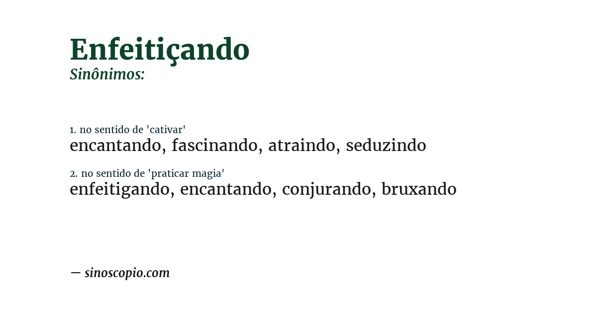 Sinônimo de enfeitiçando