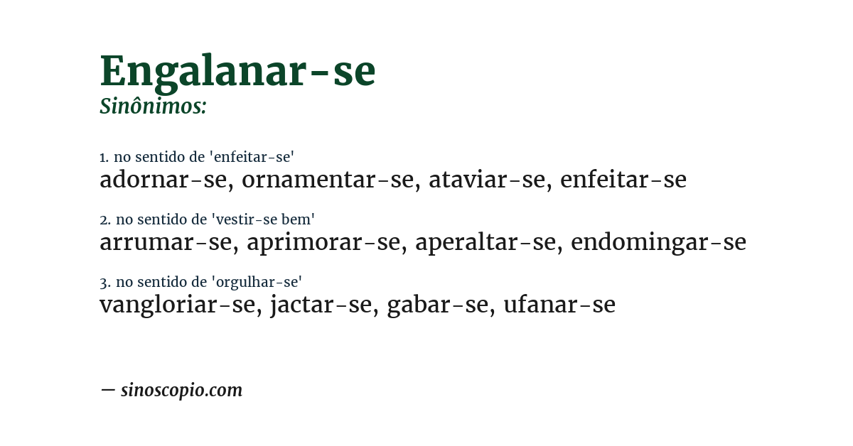Sinônimo de engalanar-se