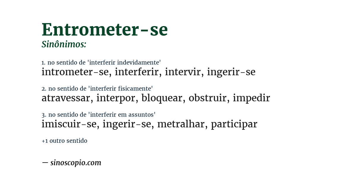 Sinônimo de entrometer-se