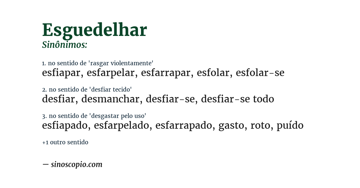 Sinônimo de esguedelhar
