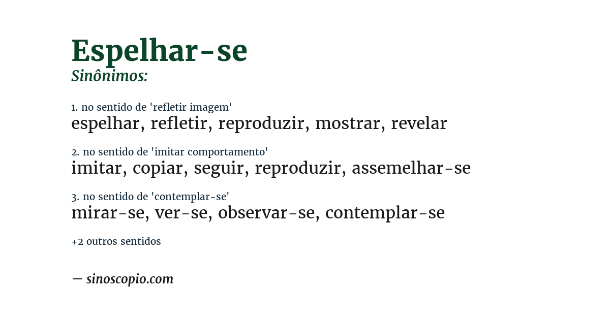 Sinônimo de espelhar-se