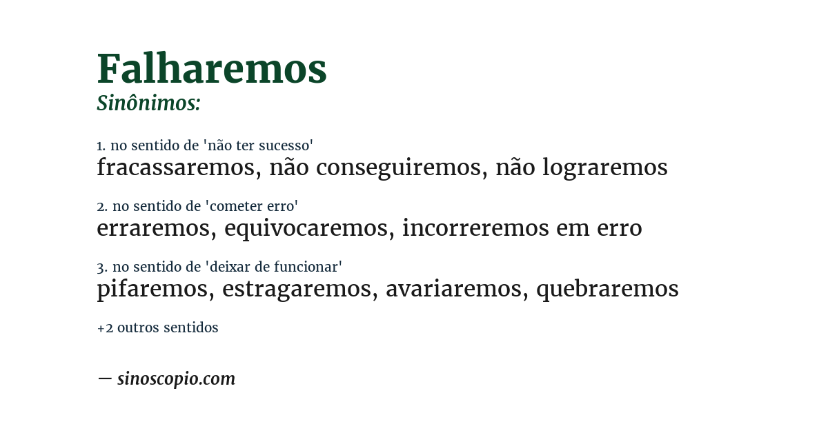 Sinônimo de falharemos