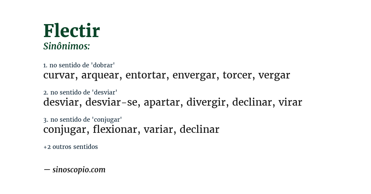 Sinônimo de flectir