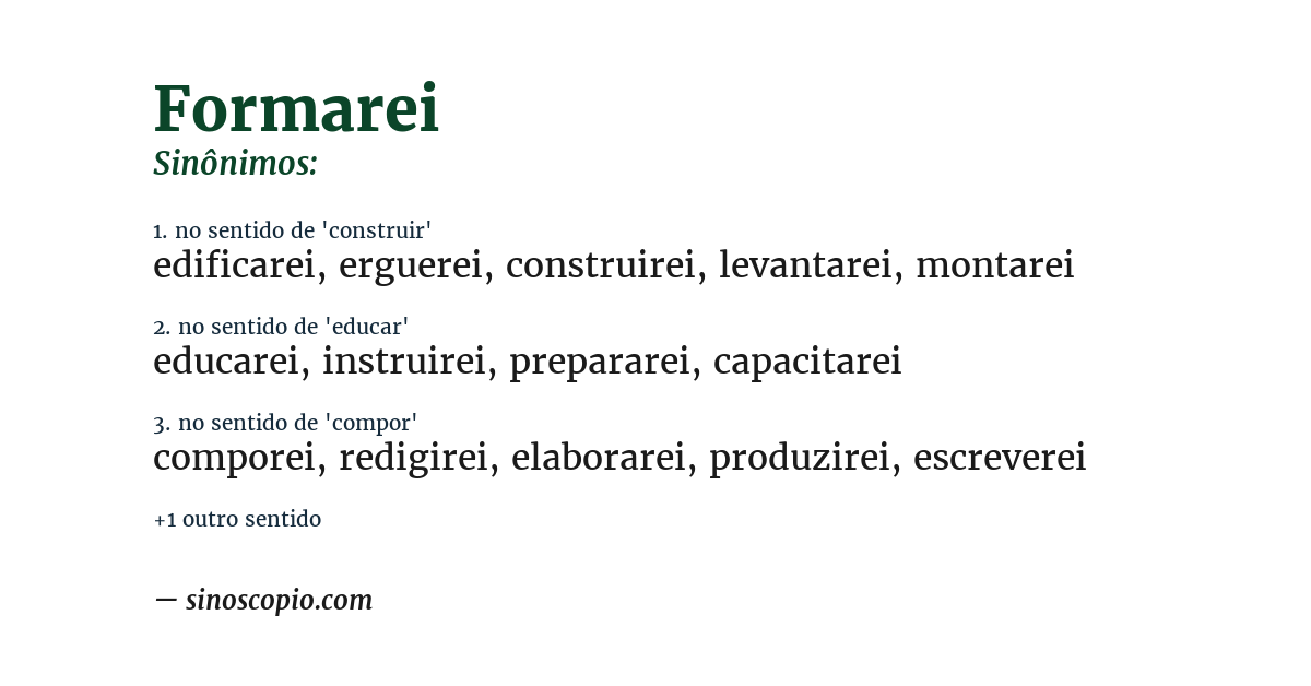 Sinônimo de formarei