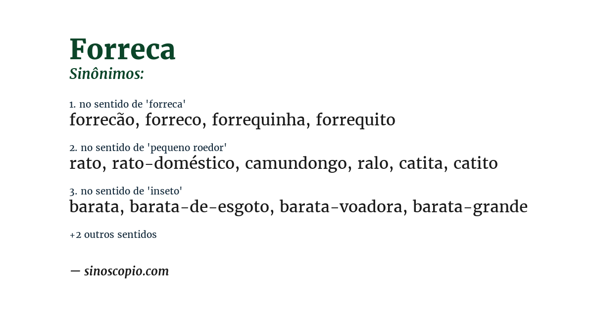 Sinônimo de forreca