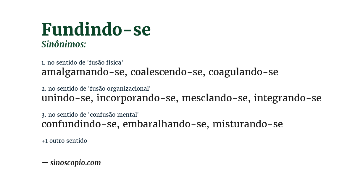Sinônimo de fundindo-se