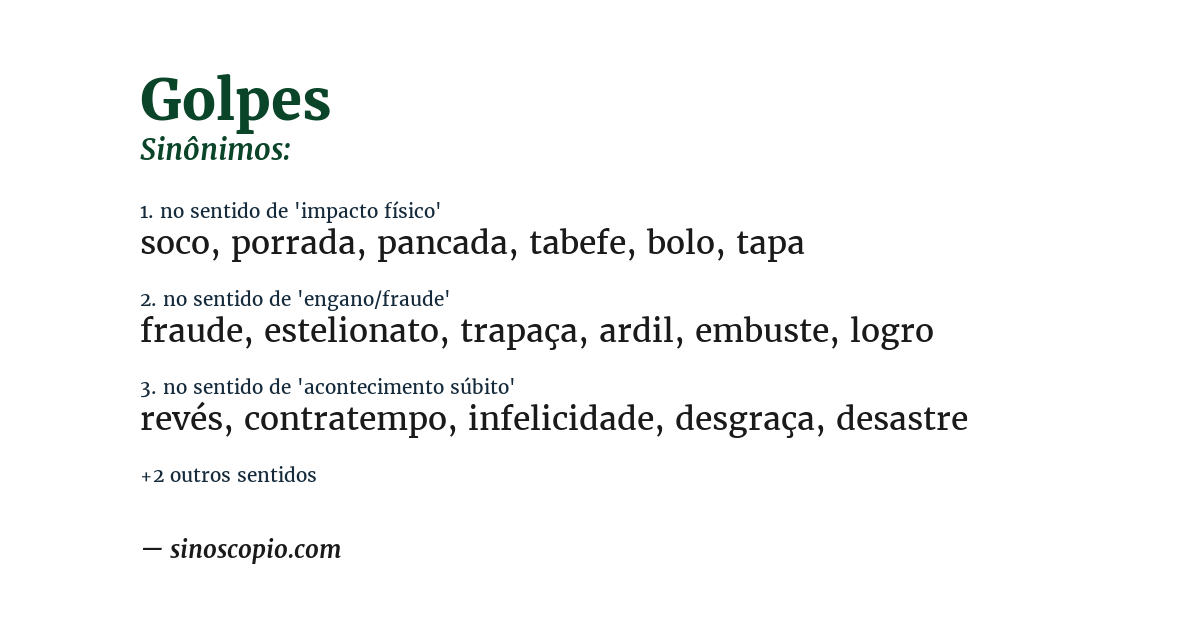 Sinônimo de golpes