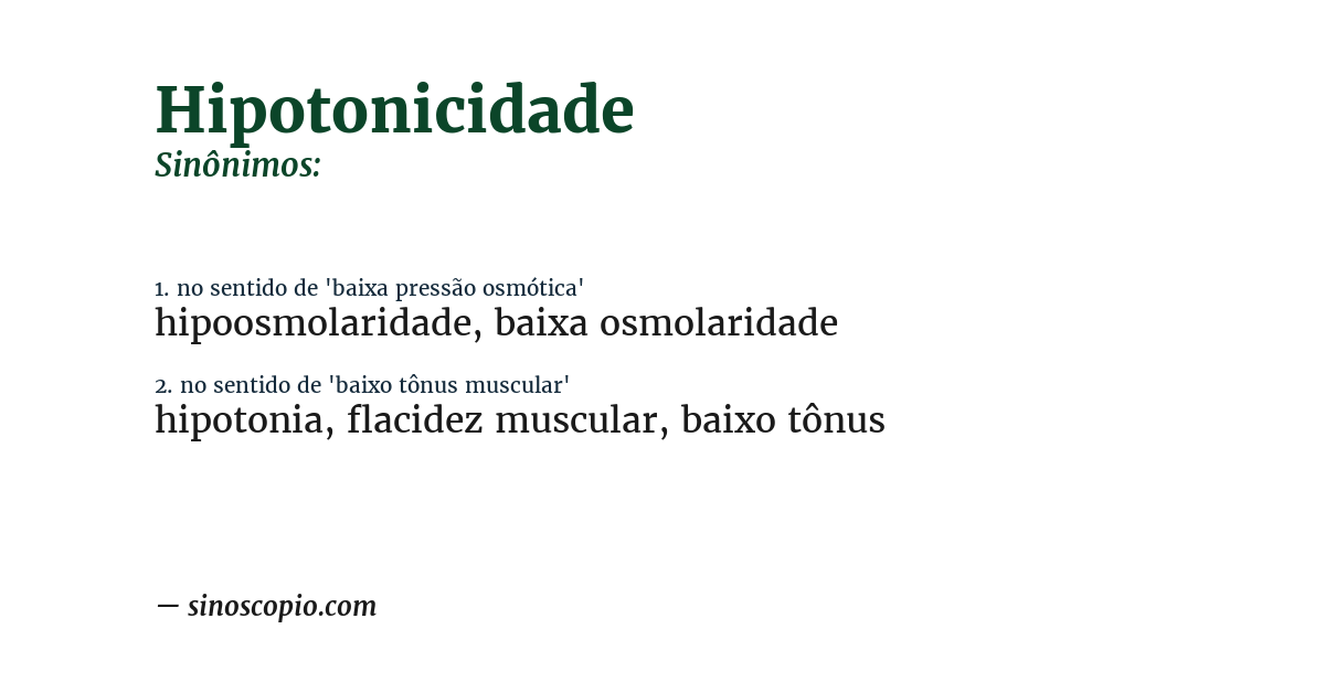 Sinônimo de hipotonicidade