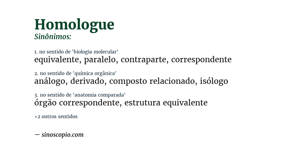 Sinônimo de homologue