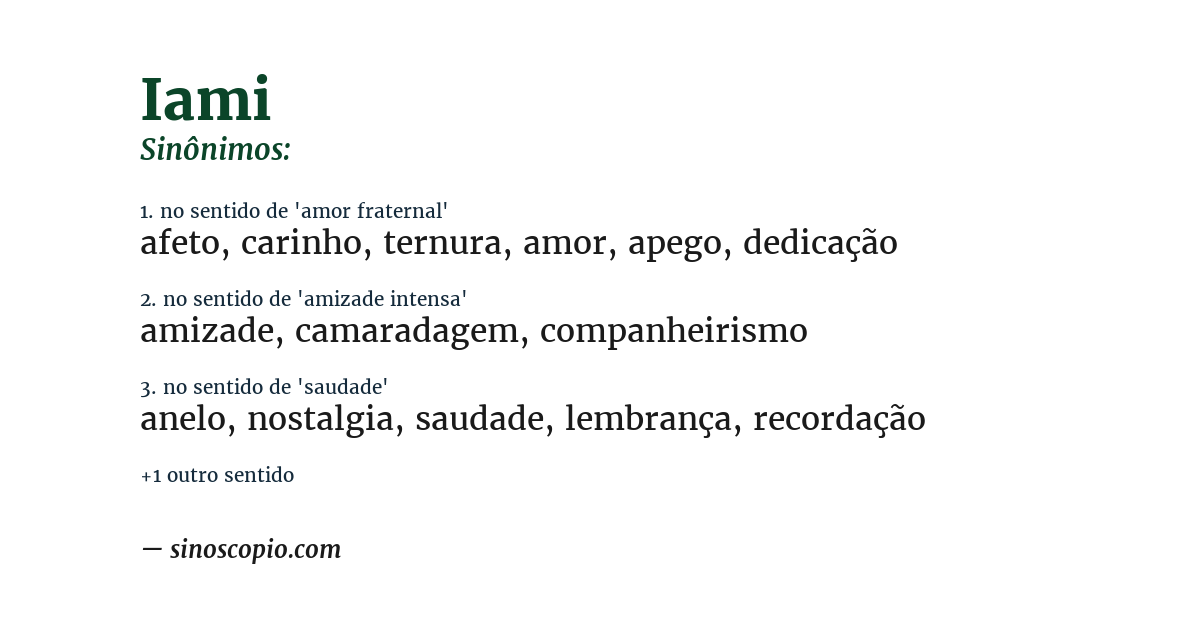 Sinônimo de iami