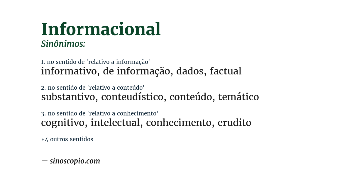 Sinônimo de informacional