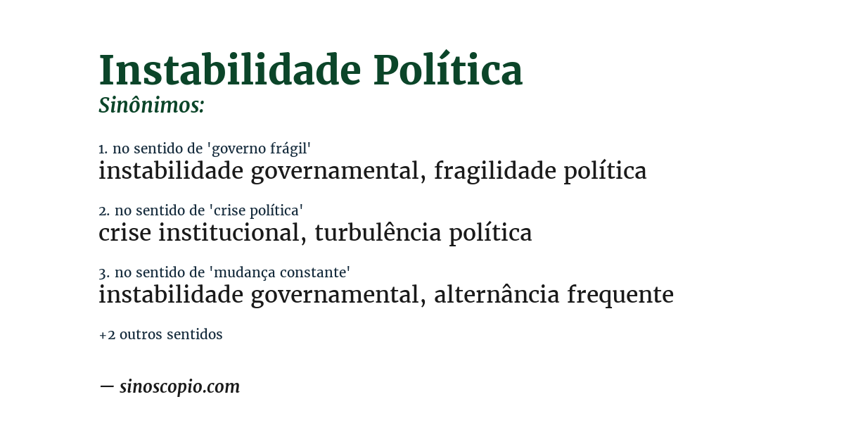 Sinônimo de instabilidade política