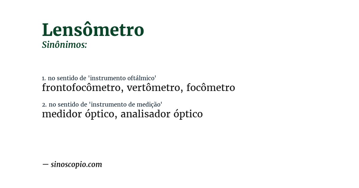 Sinônimo de lensômetro