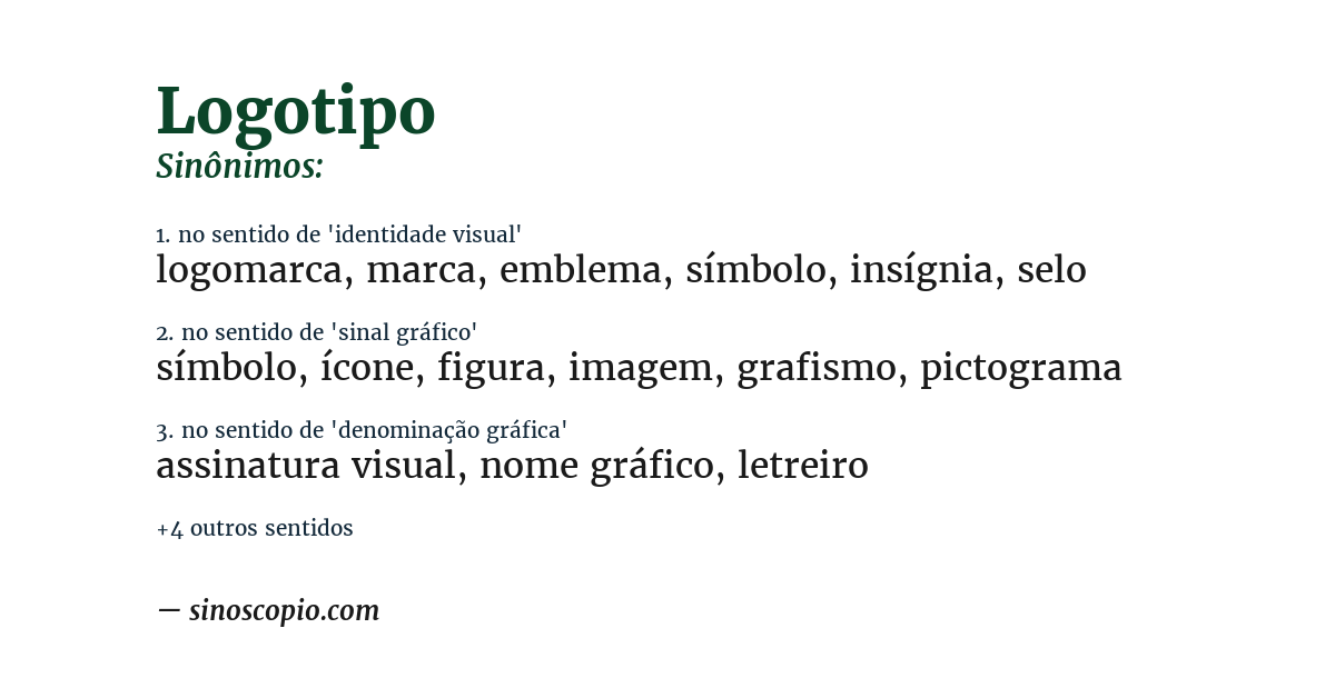 Sinônimo de logotipo