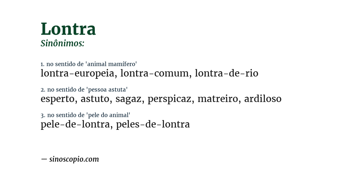 Sinônimo de lontra