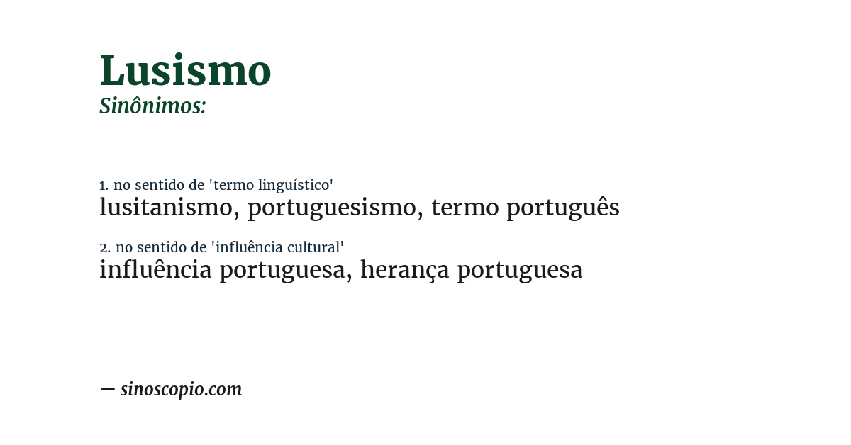 Sinônimo de lusismo