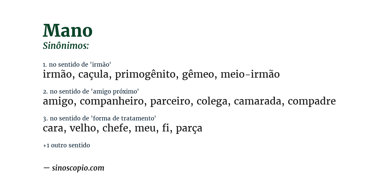 Sinônimo de mano