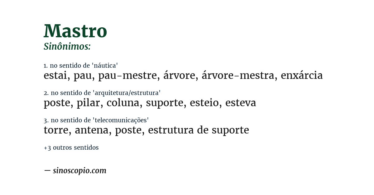 Sinônimo de mastro