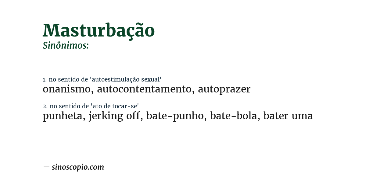 Sinônimo de masturbação