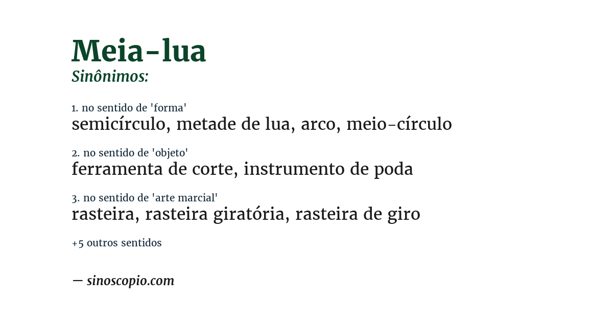 Sinônimo de meia-lua