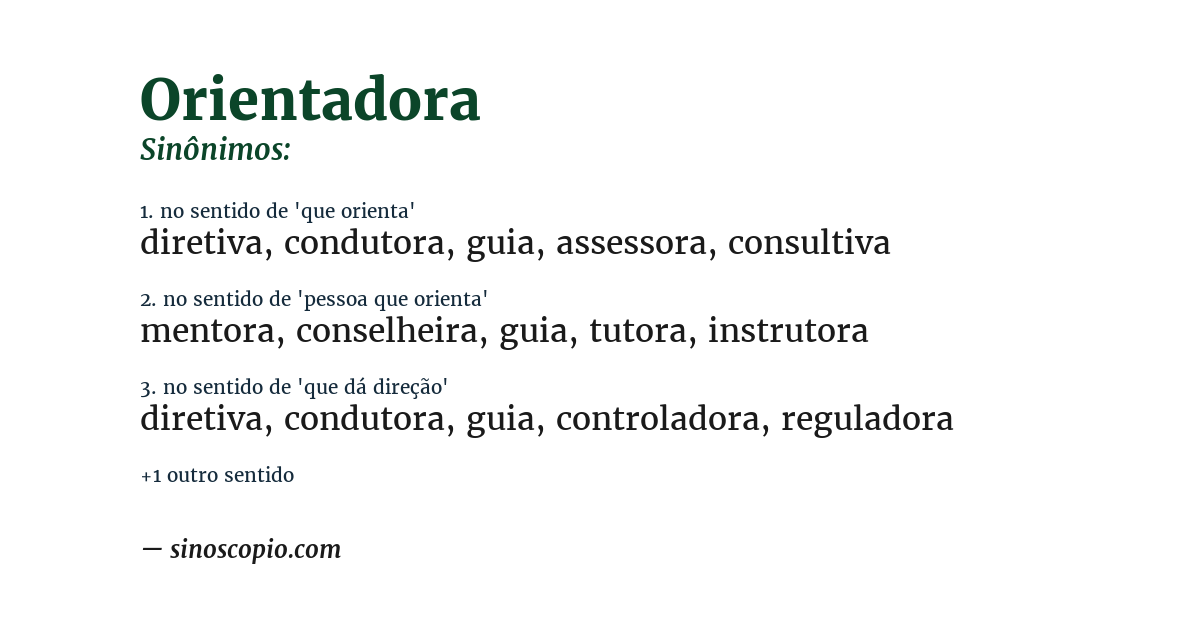 Sinônimo de orientadora