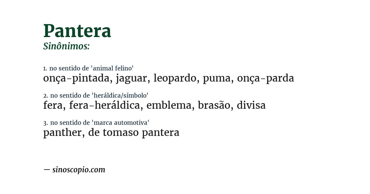Sinônimo de pantera