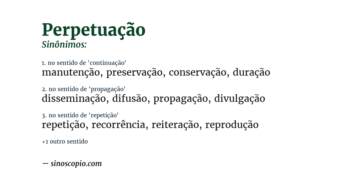 Sinônimo de perpetuação