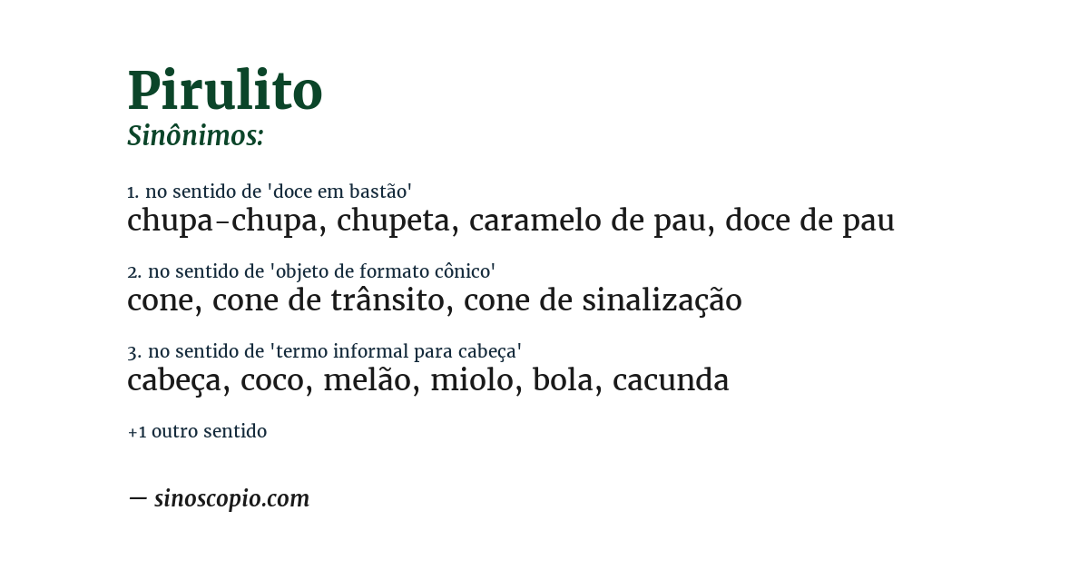 Sinônimo de pirulito