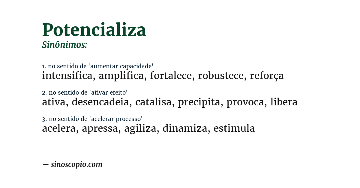 Sinônimo de potencializa