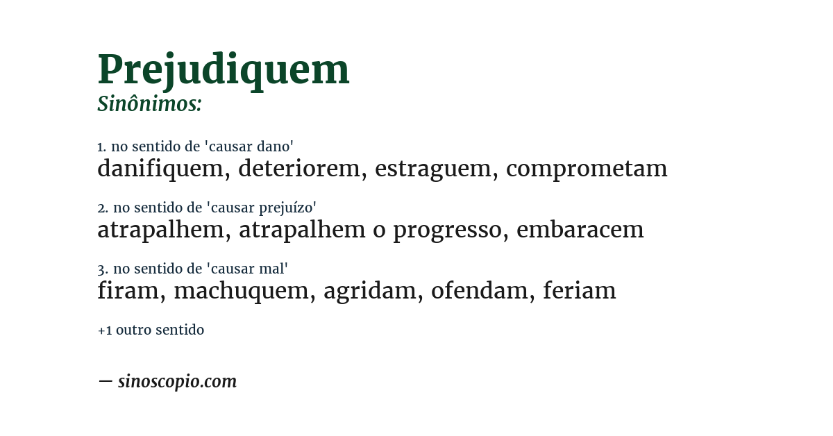 Sinônimo de prejudiquem