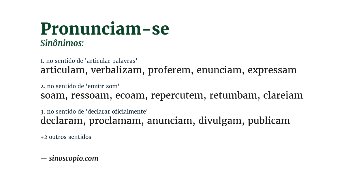 Sinônimo de pronunciam-se