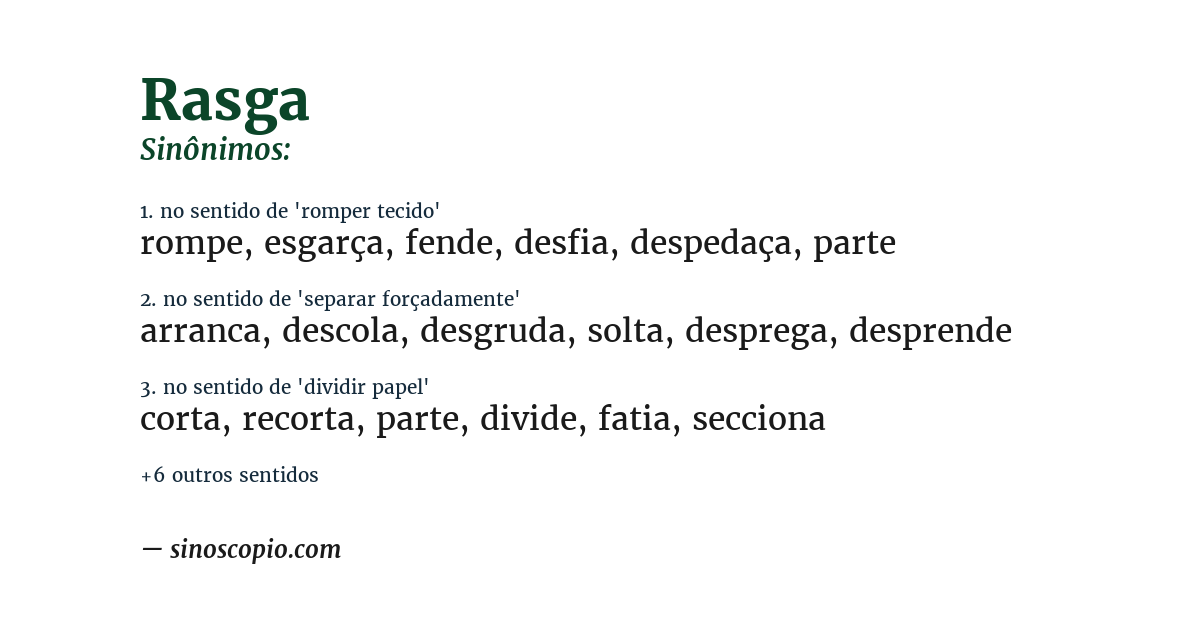 Sinônimo de rasga