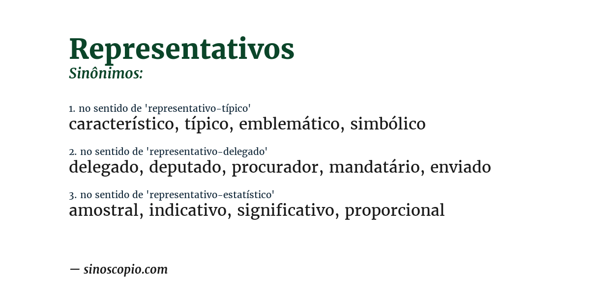 Sinônimo de representativos