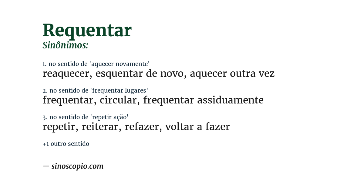 Sinônimo de requentar