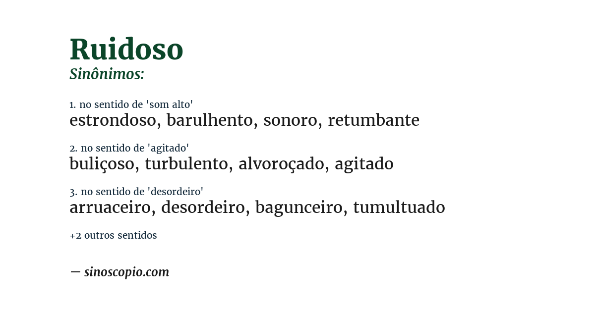 Sinônimo de ruidoso