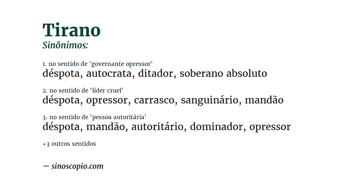 Sinônimo de tirano