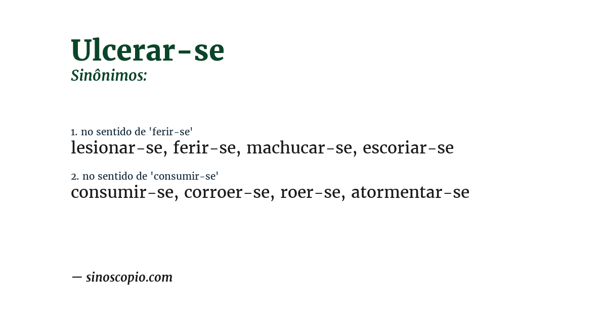 Sinônimo de ulcerar-se