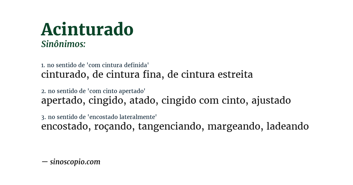 Sinônimo de acinturado